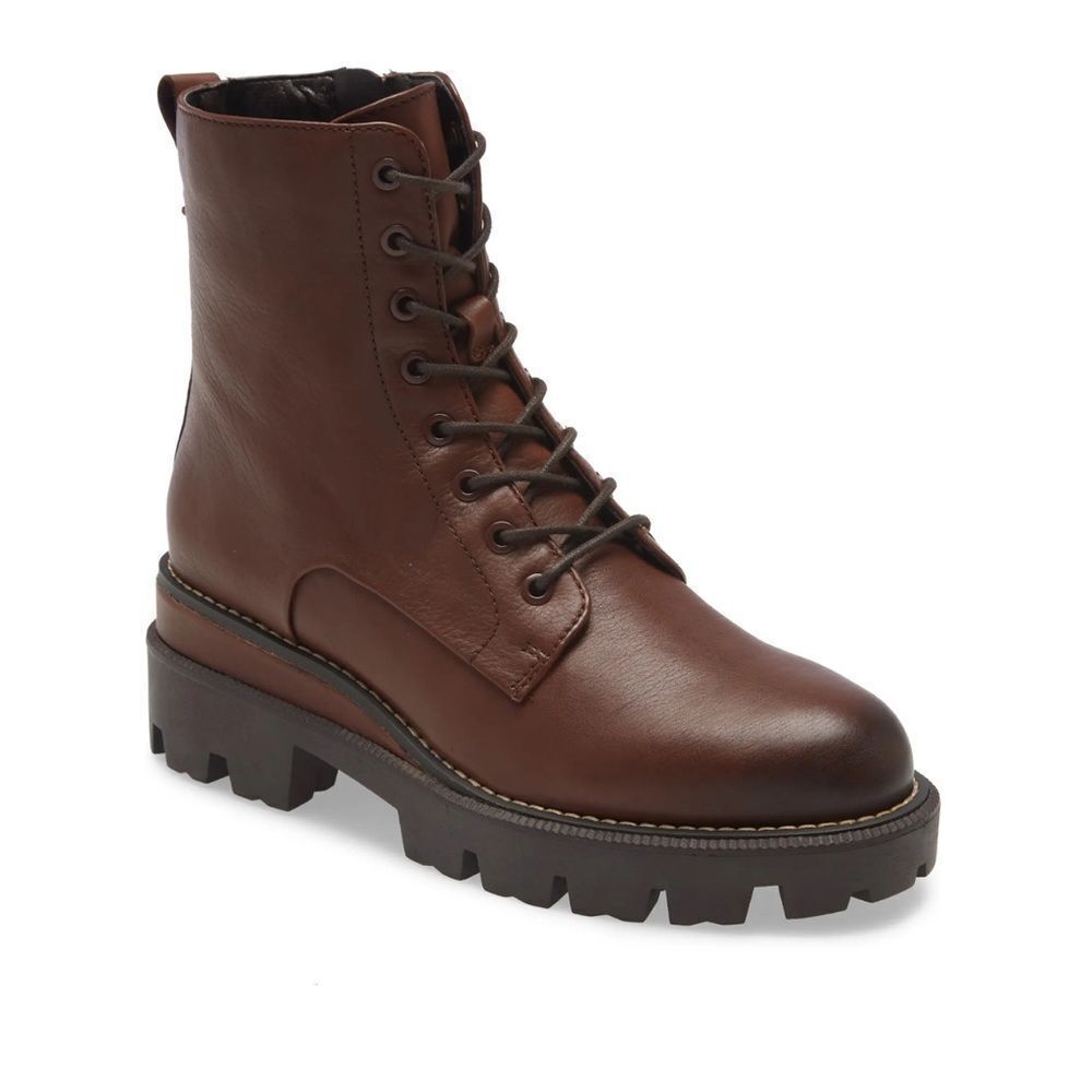 Sam Edelman Womens Garret Brown Leather Ankle Lace Up Combat Boots Shoes NWT - Picture 3 of 3
